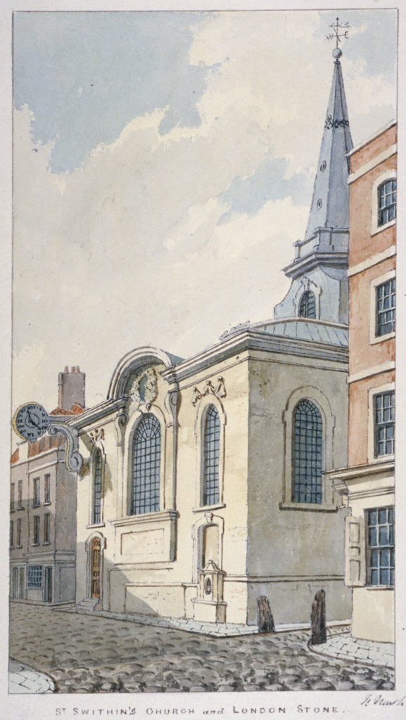Detail of Church of St Swithin London Stone, City of London by Frederick Nash