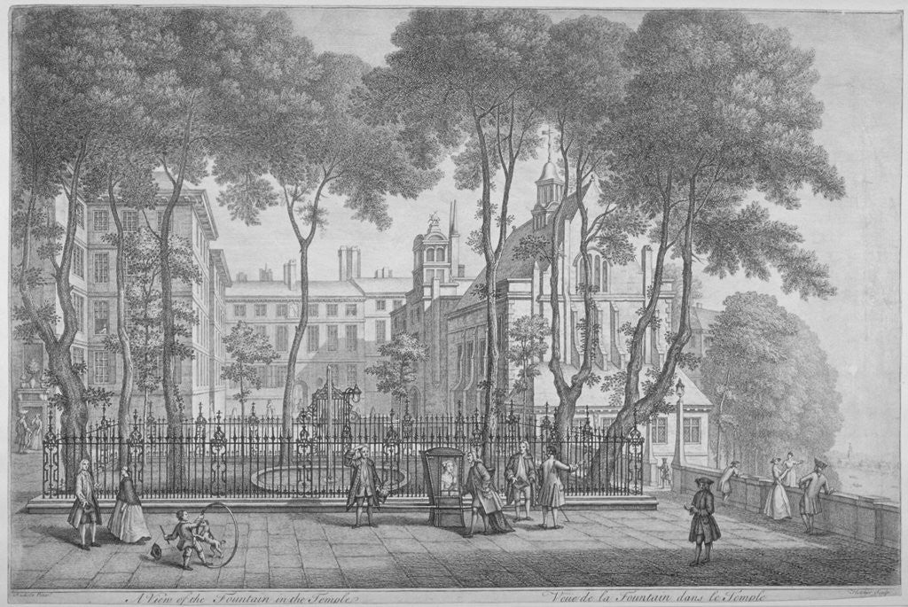 Detail of View of Fountain Court, Middle Temple, City of London by Henry Fletcher