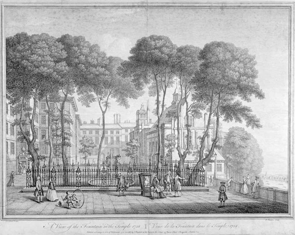 Detail of View of Fountain Court, Middle Temple, City of London by Henry Fletcher