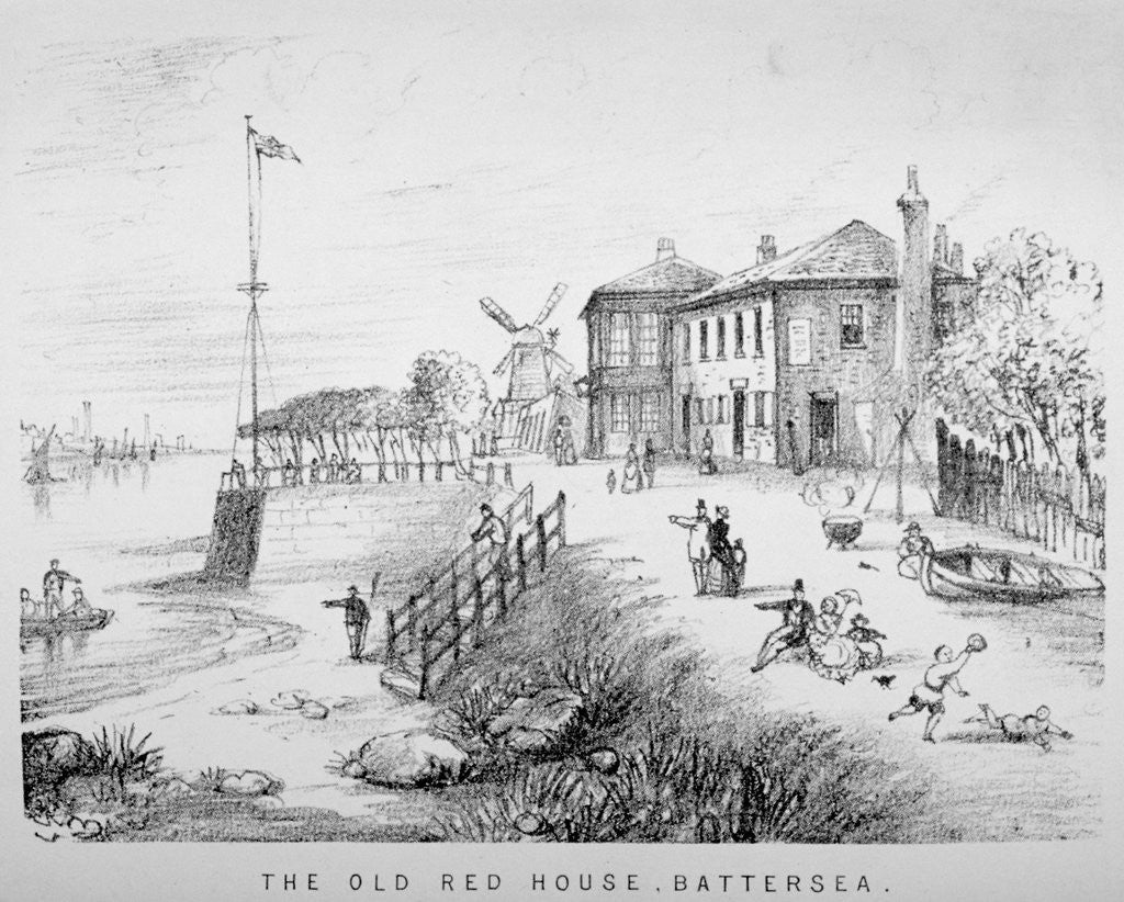 View of the Red House Inn on the banks of the River Thames, Battersea, London by Anonymous