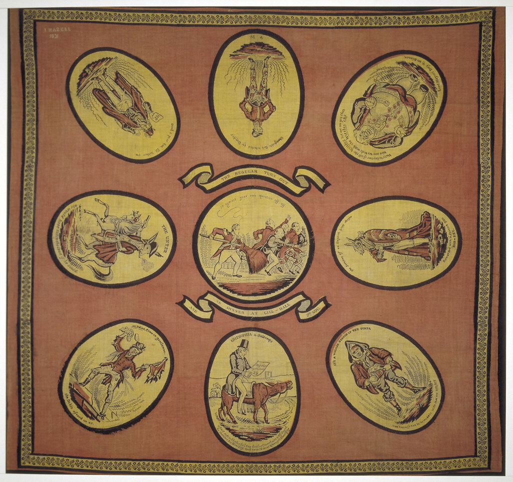 Detail of Handkerchief commemorating several events in the mayoralty of Alderman Sir John Key by Anonymous