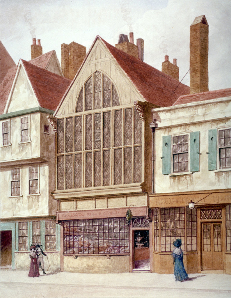 Detail of View of Trinity Hall, Aldersgate Street, City of London by JT Wilson