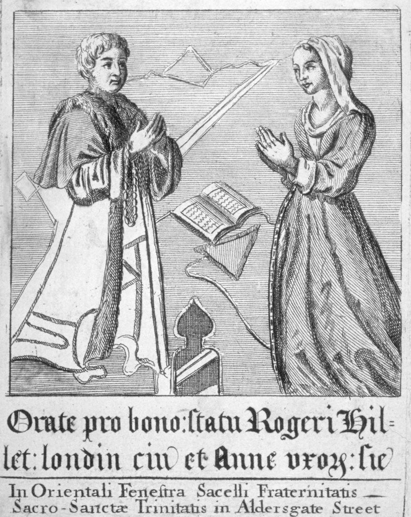 Detail of Detail of a panel from a memorial window in Trinity Hall, City of London by Anonymous