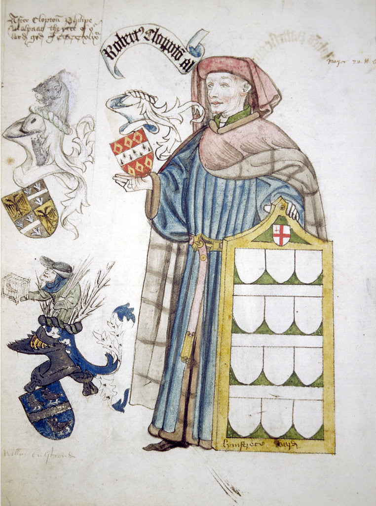 Detail of Robert Clopton, Lord Mayor of London 1441-1442, in his aldermanic robes by Roger Leigh