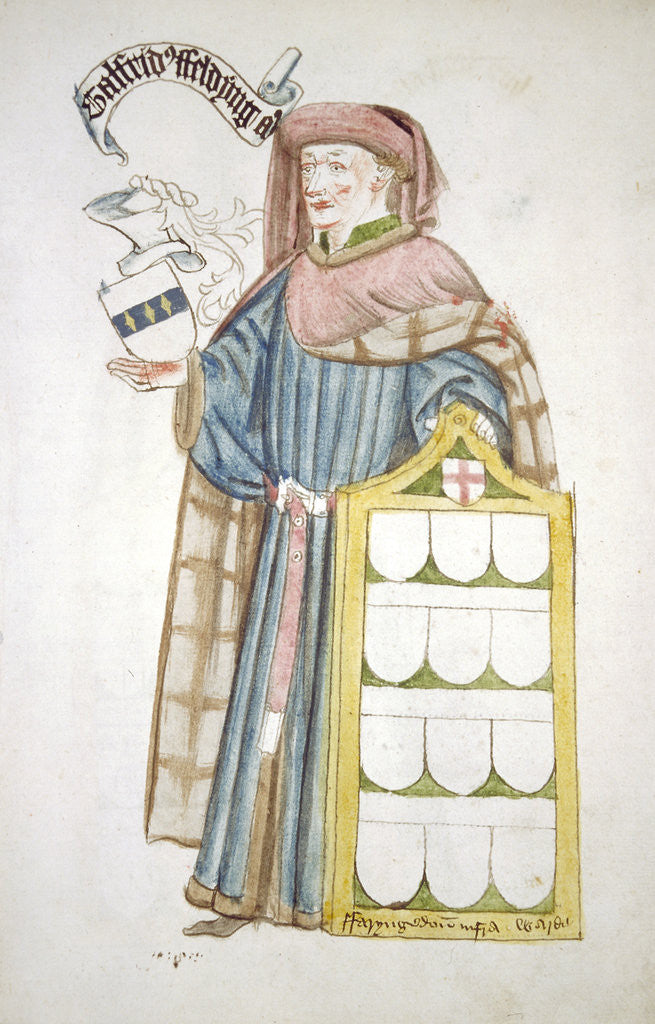 Detail of Geoffrey Feldynge, Lord Mayor of London 1452-1453, in aldermanic robes by Roger Leigh