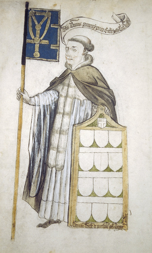 Detail of Thomas Pomeroy, Prior of Holy Trinity, in aldermanic robes by Roger Leigh