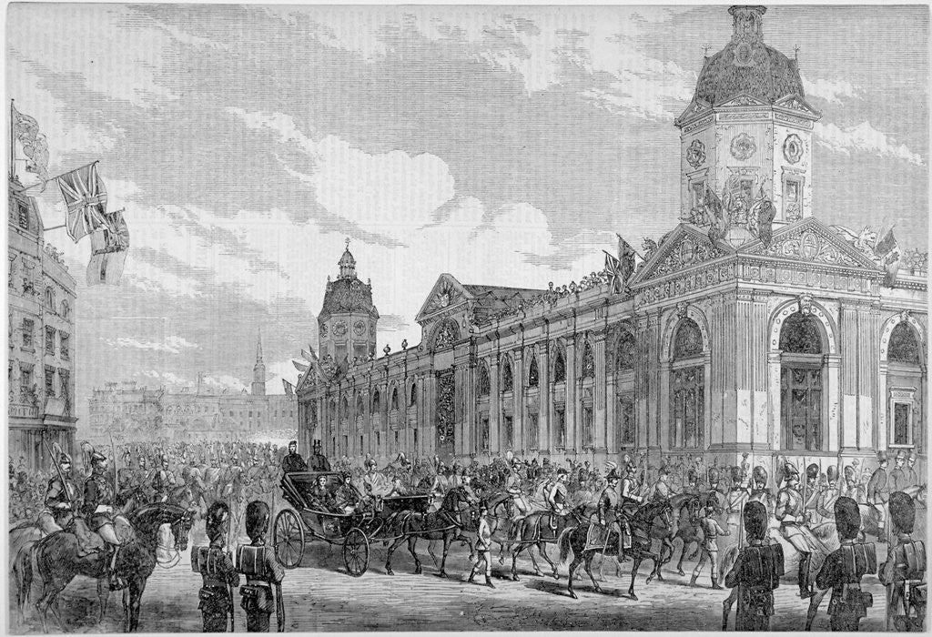 Detail of Royal procession passing Smithfield Market, City of London, 6th November 1869 by Anonymous