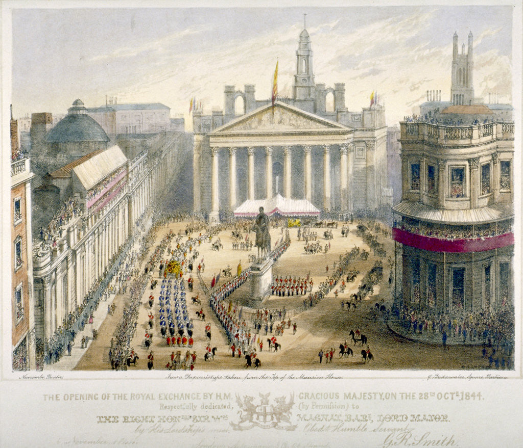 Detail of Opening of the Royal Exchange, City of London by Newcombe