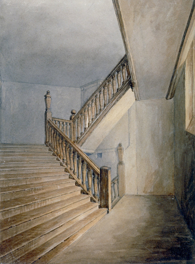 Detail of View of a staircase in Winchester House, Winchester Place, London by Anonymous