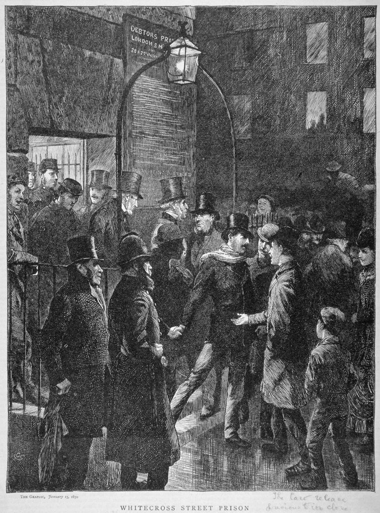 Detail of Scene at Whitecross Street Prison showing a release of prisoners, London by Anonymous