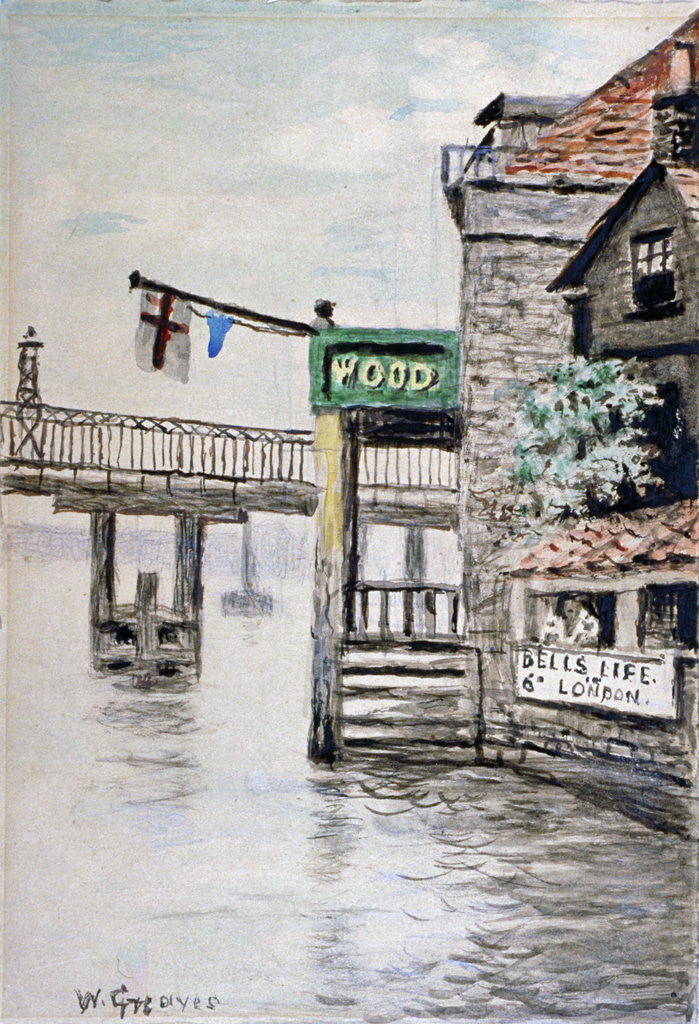 Detail of View of the Adam and Eve Inn, Chelsea, London by Walter Greaves
