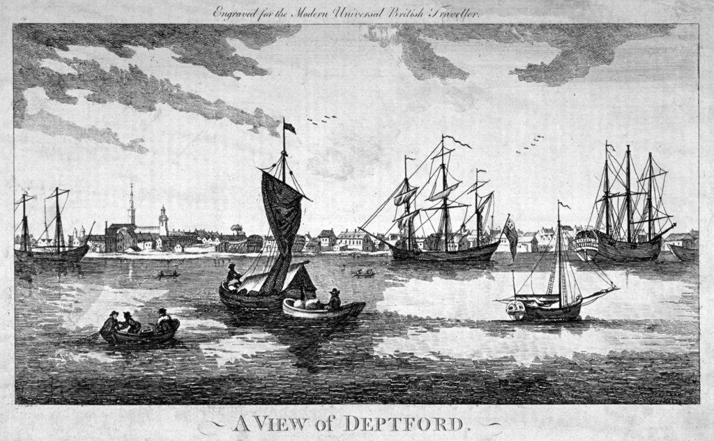 Detail of View of Deptford across the River Thames, London by Anonymous