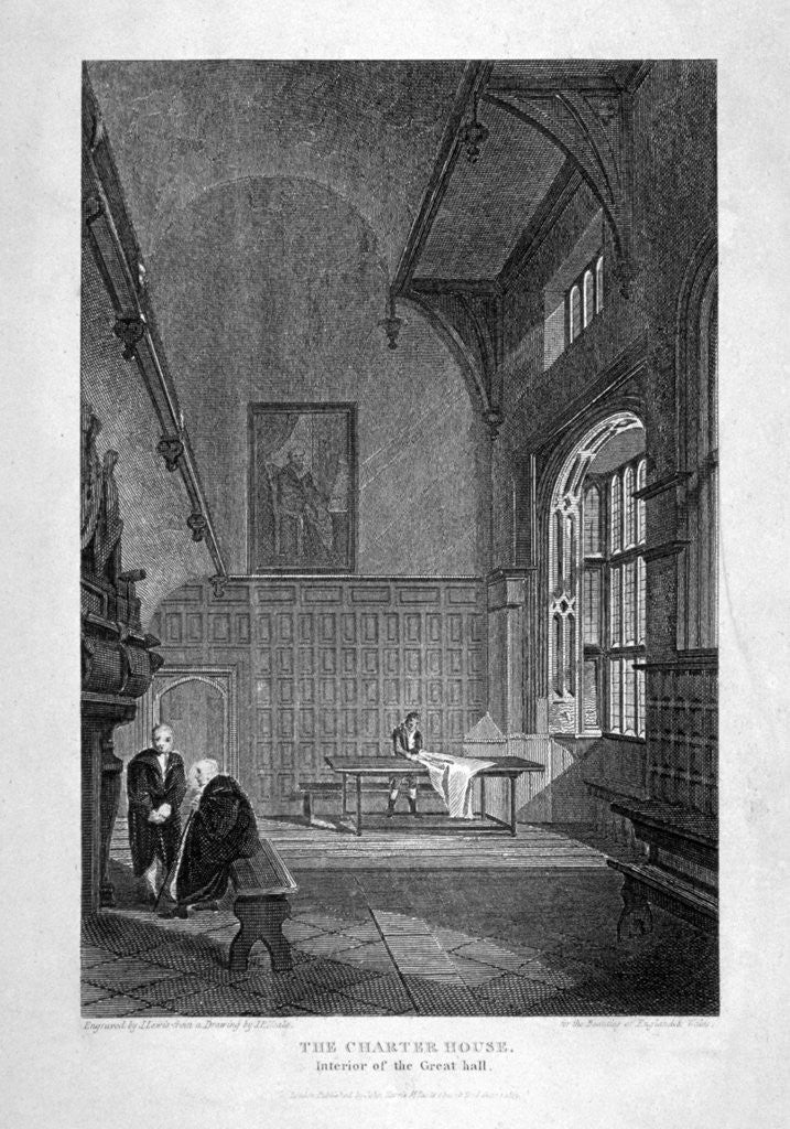 Detail of Interior of the Great Hall, Charterhouse, Finsbury, London by J Lewis