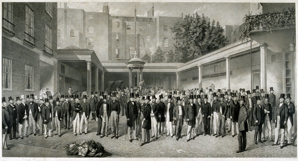 Detail of Tattersall's Horse Sale Yard at Hyde Park Corner, London, pre 1865 (1870) by Charles Mottram