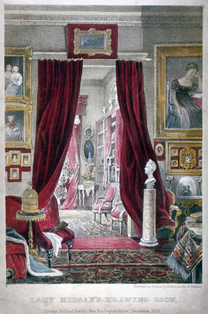 Detail of Lady Morgan's drawing room, no 11 William Street, Lowndes Square, Chelsea, London by Anonymous