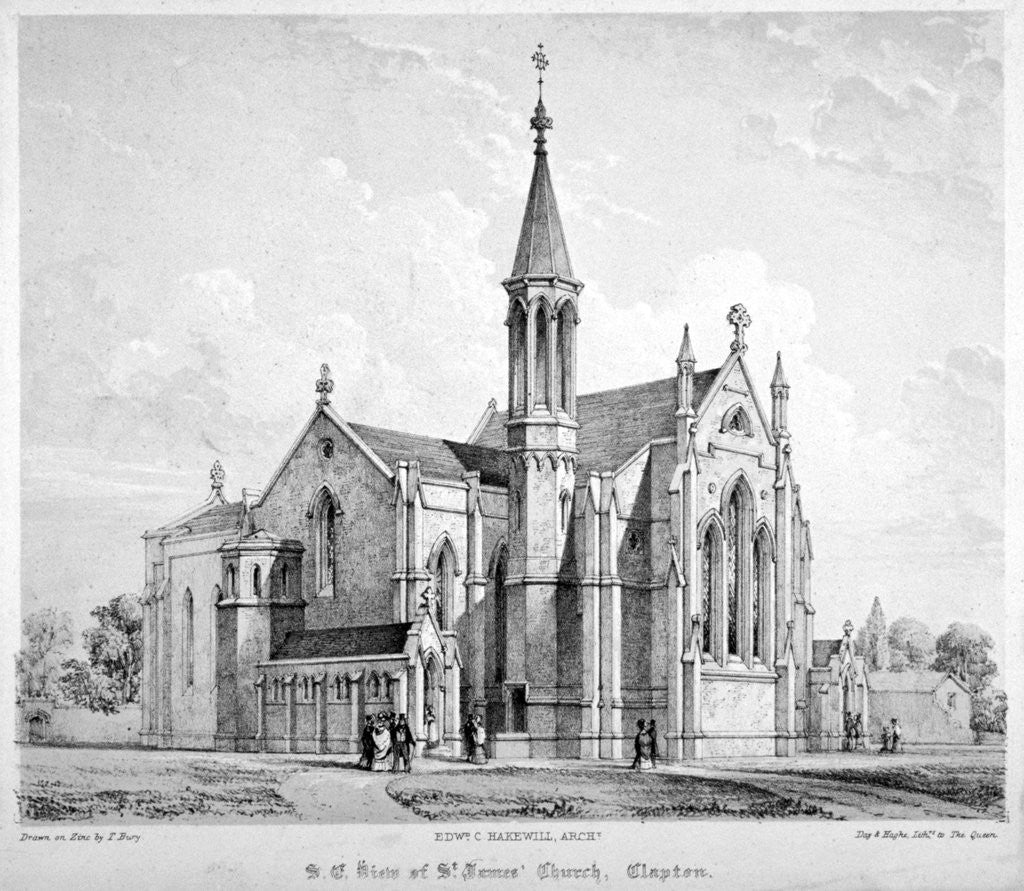 Detail of South-east view of St James Church, Clapton, Hackney, London by Anonymous