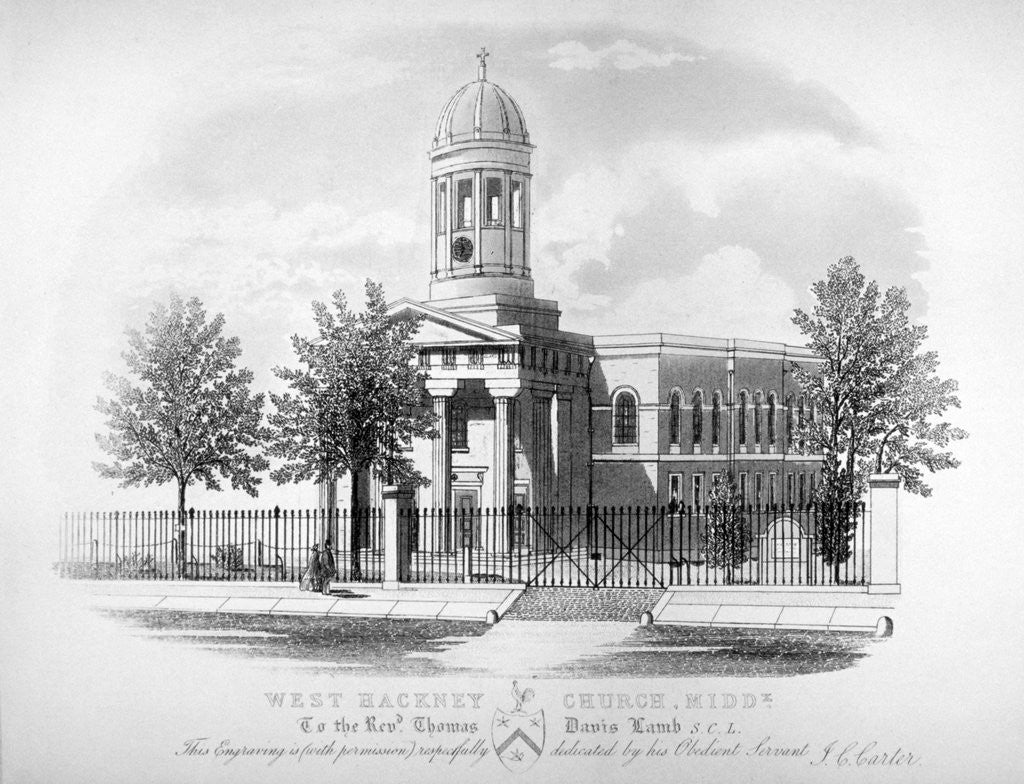 Detail of View of St James' Church, West Hackney, London by James Carter