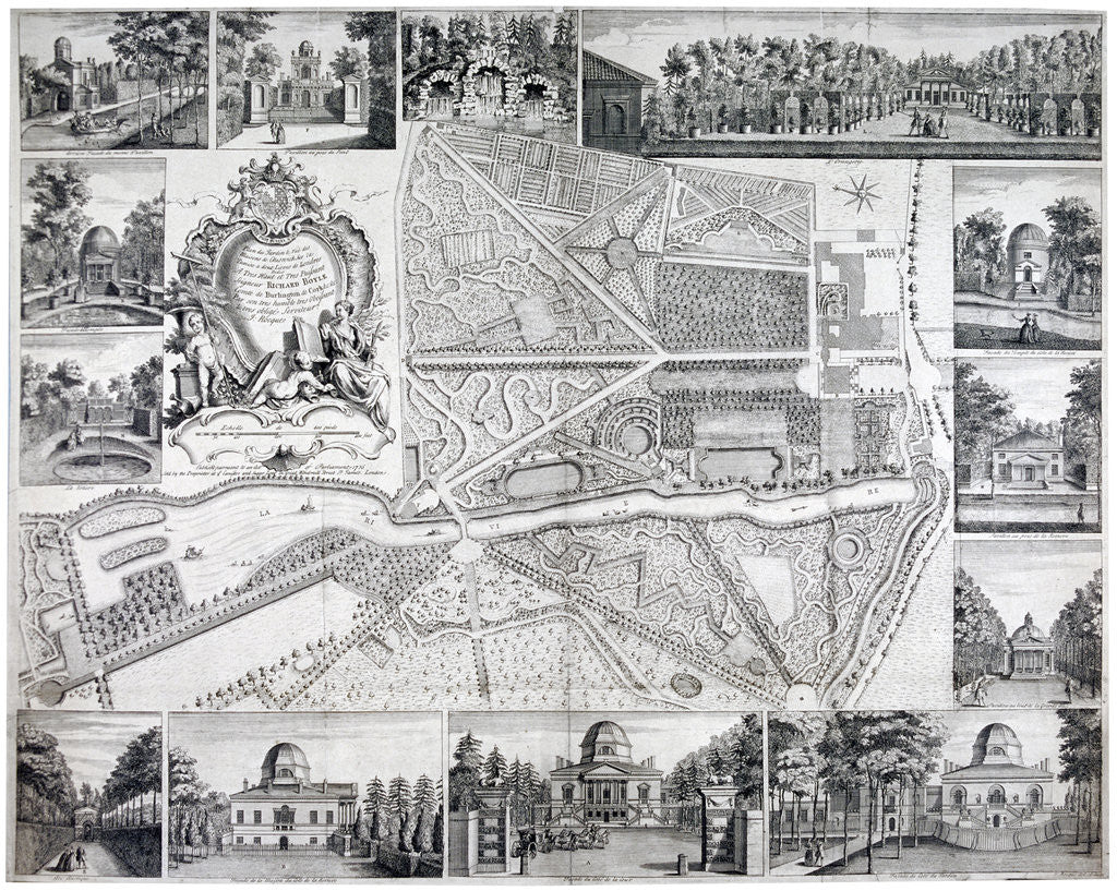 Detail of Map of Chiswick in the London borough of Hounslow by John Rocque