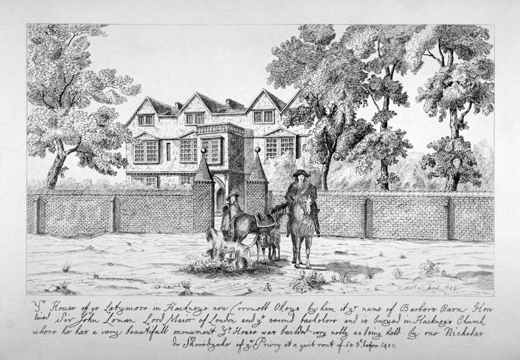 Detail of View of a building known as Barber's Barn, Mare Street, Hackney, London by Anonymous