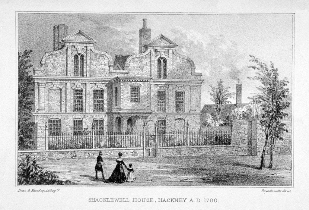 Detail of View of Shacklewell Manor House, Hackney, London by Dean and Munday