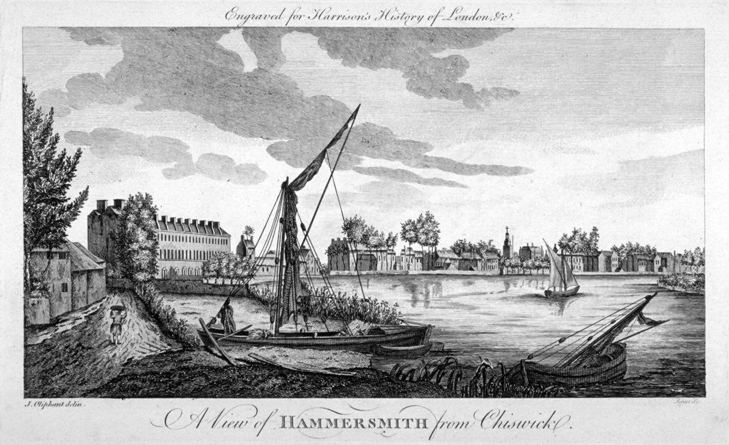 Detail of View of Hammersmith from Chiswick, London by John Royce