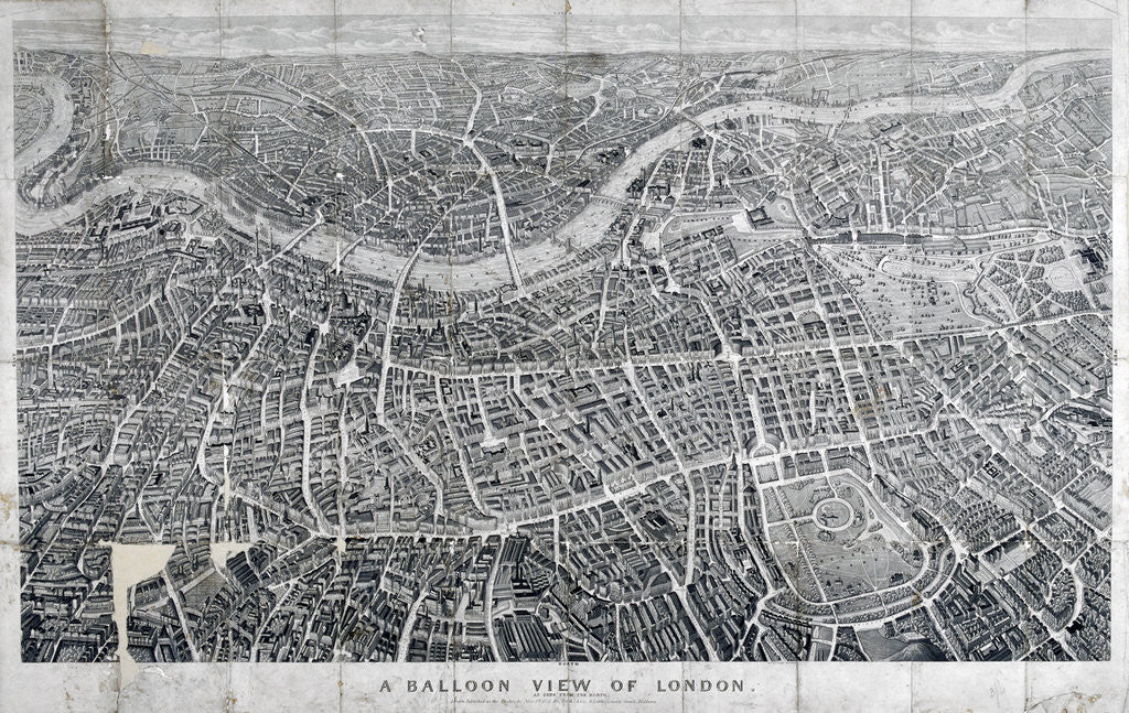 Detail of View of London from the north as seen from a balloon by Anonymous