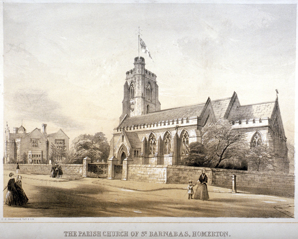 Detail of St Barnabas' Church, Homerton, Hackney, London by CJ Greenwood