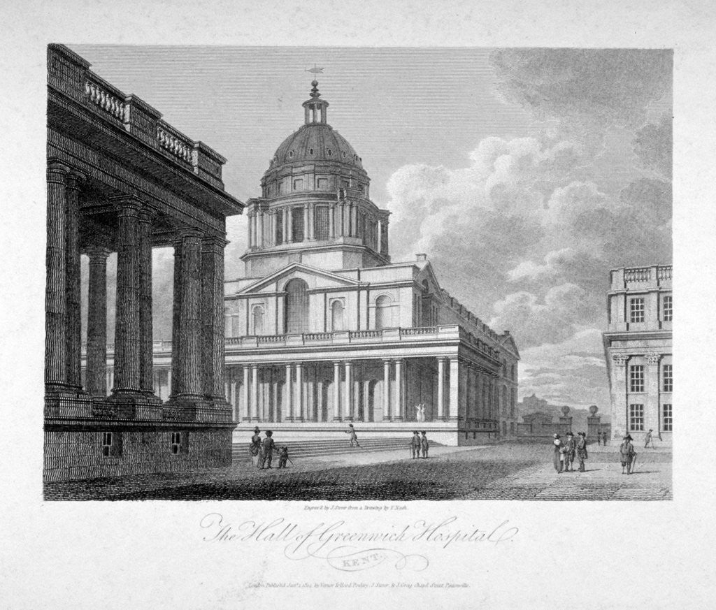 Detail of View of the Hall of Greenwich Hospital, London by James Sargant Storer