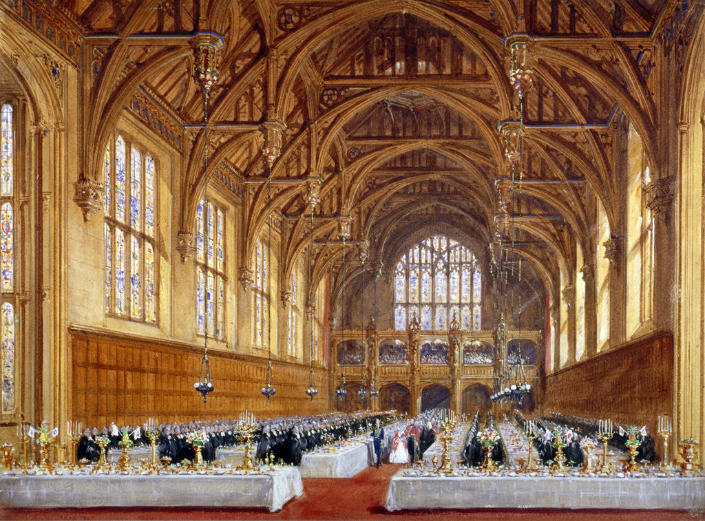 Detail of Opening of the new hall at Lincoln's Inn, Holborn, London, 30th October 1845 by Joseph Nash