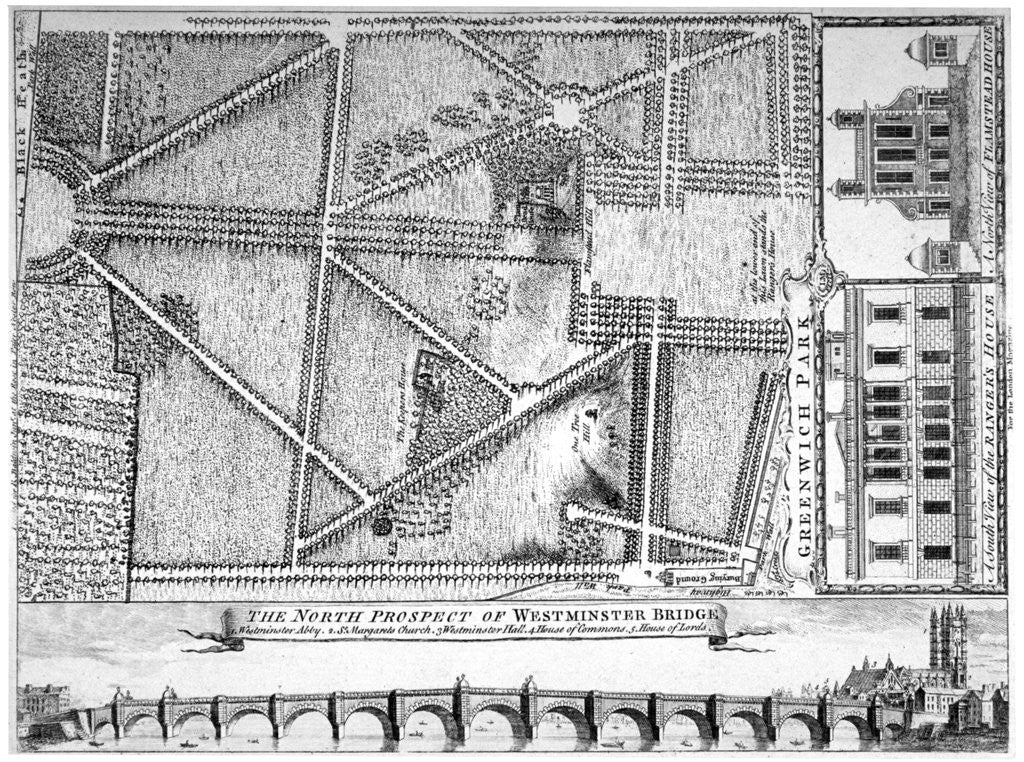 Detail of Plan of Greenwich Park, Greenwich, London by Anonymous