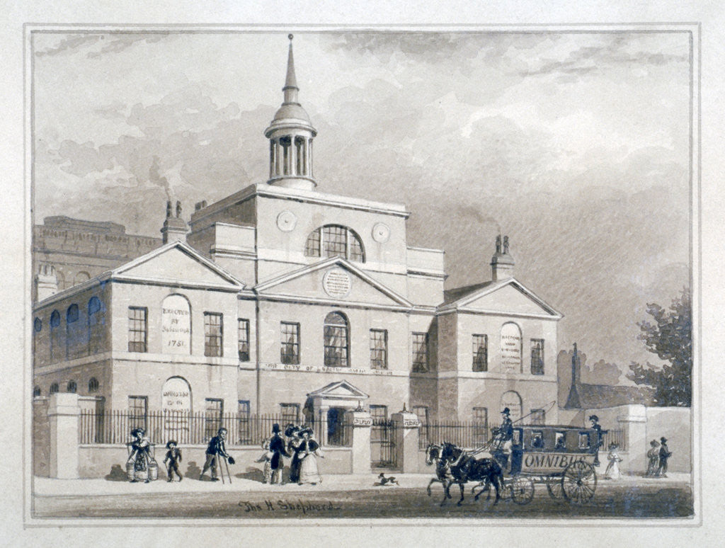 Detail of City of London Lying-In Hospital, City Road, Finsbury, London by Thomas Hosmer Shepherd