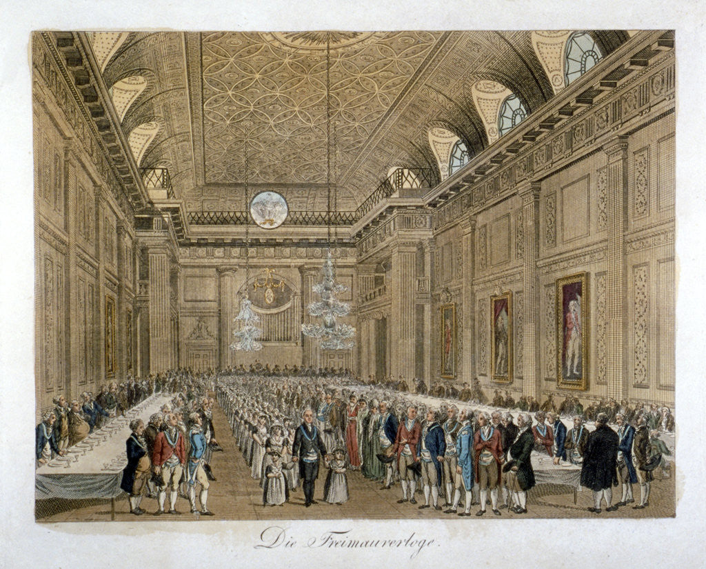 Detail of View of an event in the Freemasons' Hall, Great Queen Street, Holborn, London by Anonymous