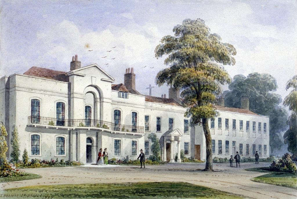 Detail of View of Brompton Lodge, Kensington, London by Thomas Hosmer Shepherd