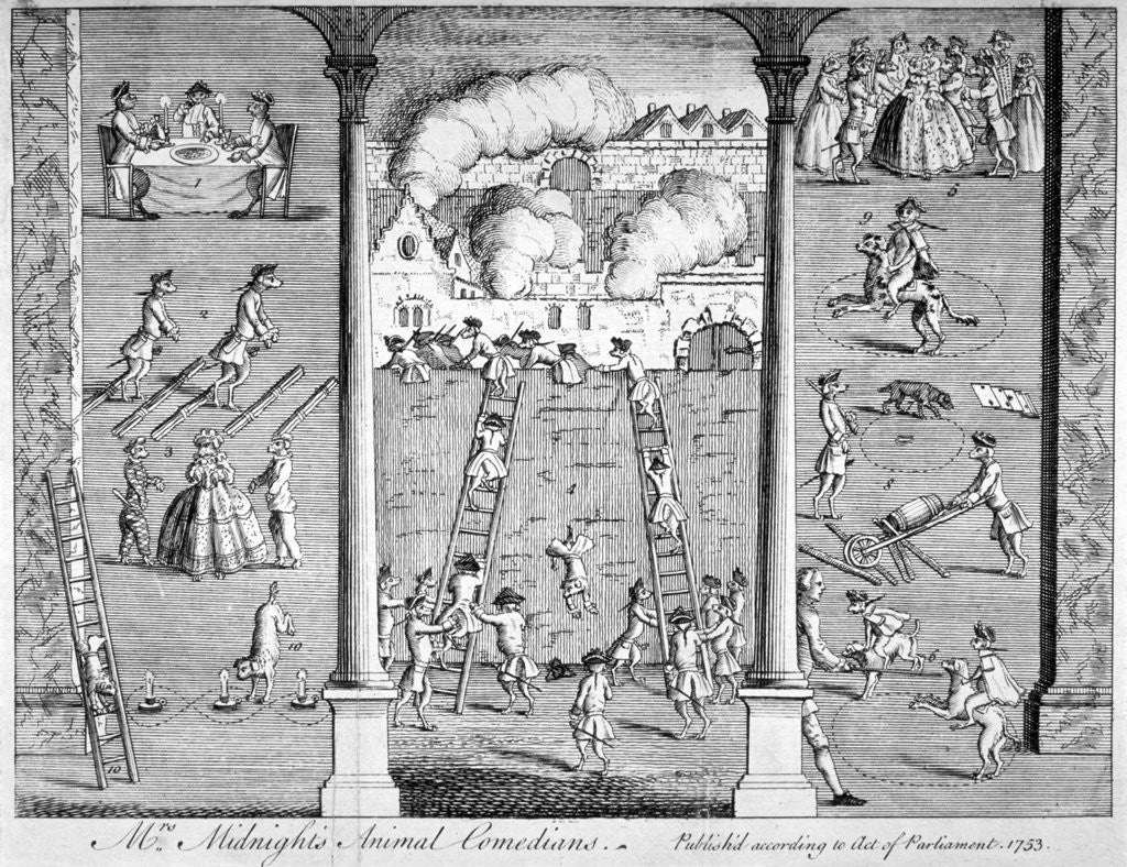 Detail of Mrs Midnight's Animal Comedians by Anonymous