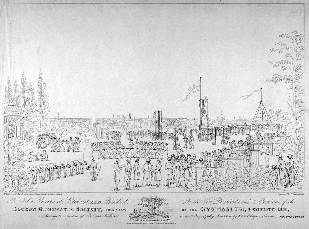 Detail of View of the London Gymnastic Society Gymnasium, Pentonville, London by Thomas Sutherland