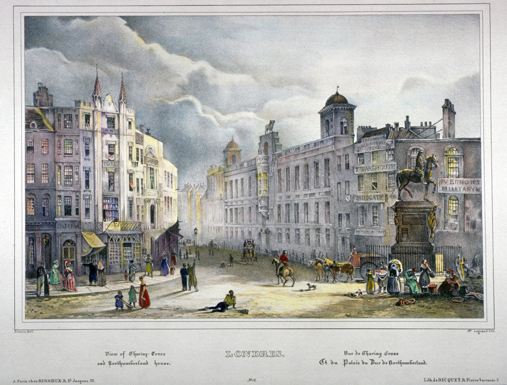 Detail of View of Northumberland House and Charing Cross, Westminster, London by A Legrand