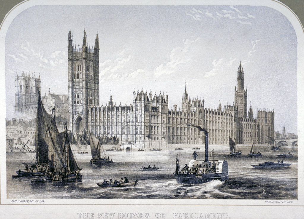 Detail of Palace of Westminster, London by Robert S Groom