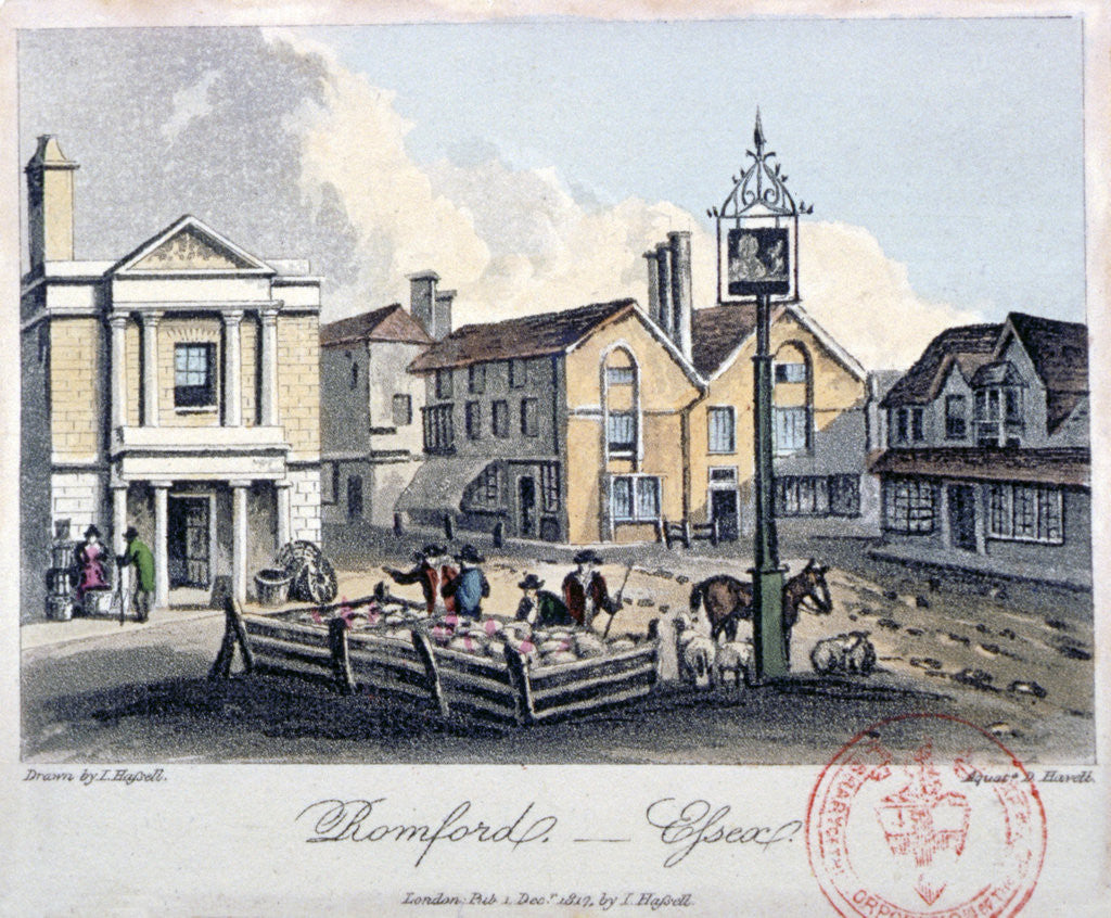 Detail of Romford, Essex by Daniel Havell