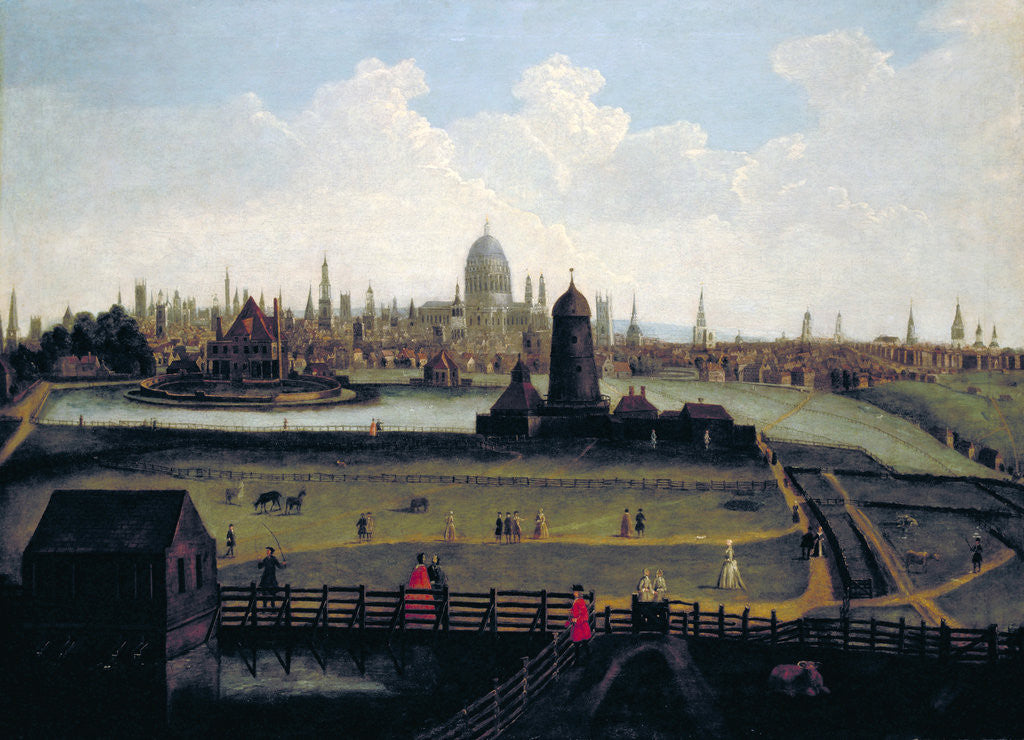 Detail of Prospect of the City from the North, London by Anonymous