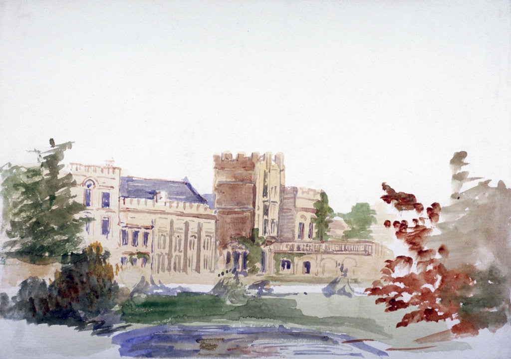 Detail of Castle seen through trees by Anna Lea Merritt