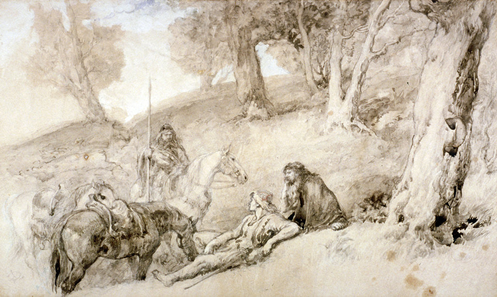 Detail of Warriors Resting by Sir John Gilbert