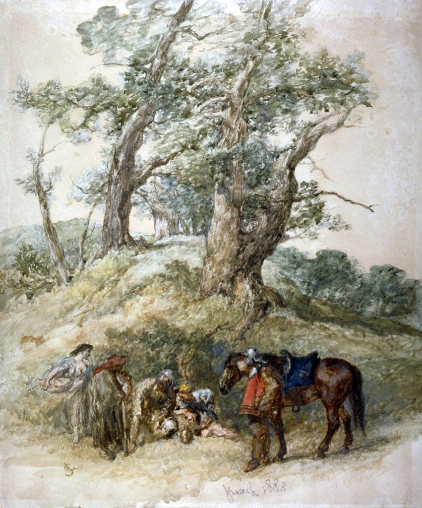 Detail of A Halt by Sir John Gilbert
