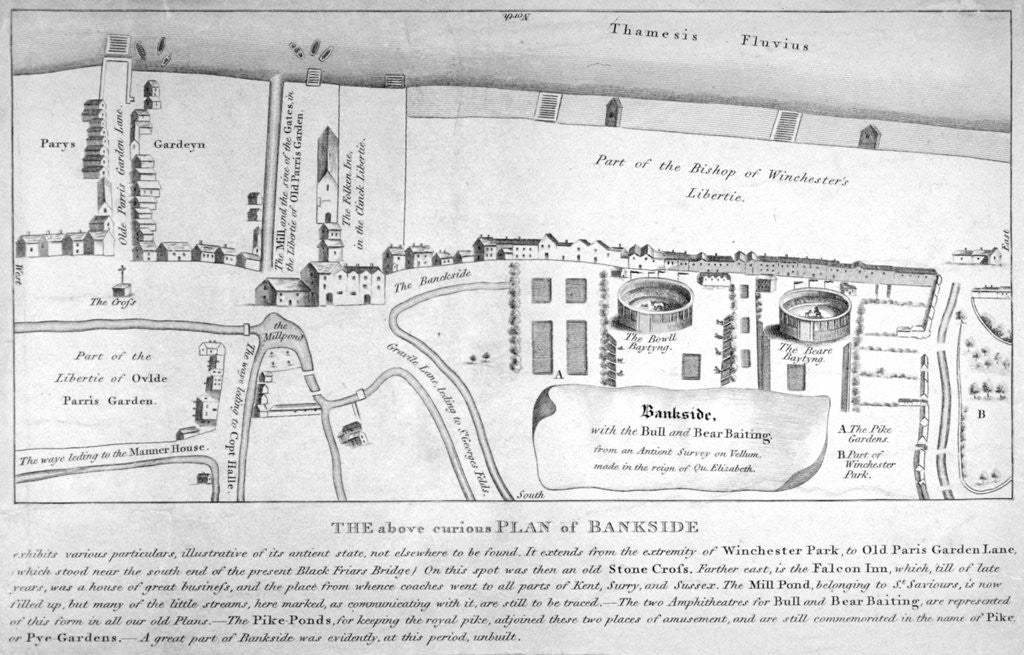 Detail of Plan of Bankside, Southwark, London by Anonymous