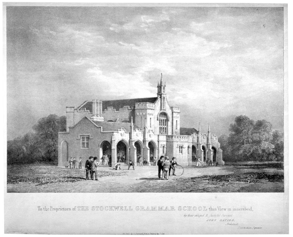 Detail of Stockwell Grammar School, Lambeth, London by George Barnard