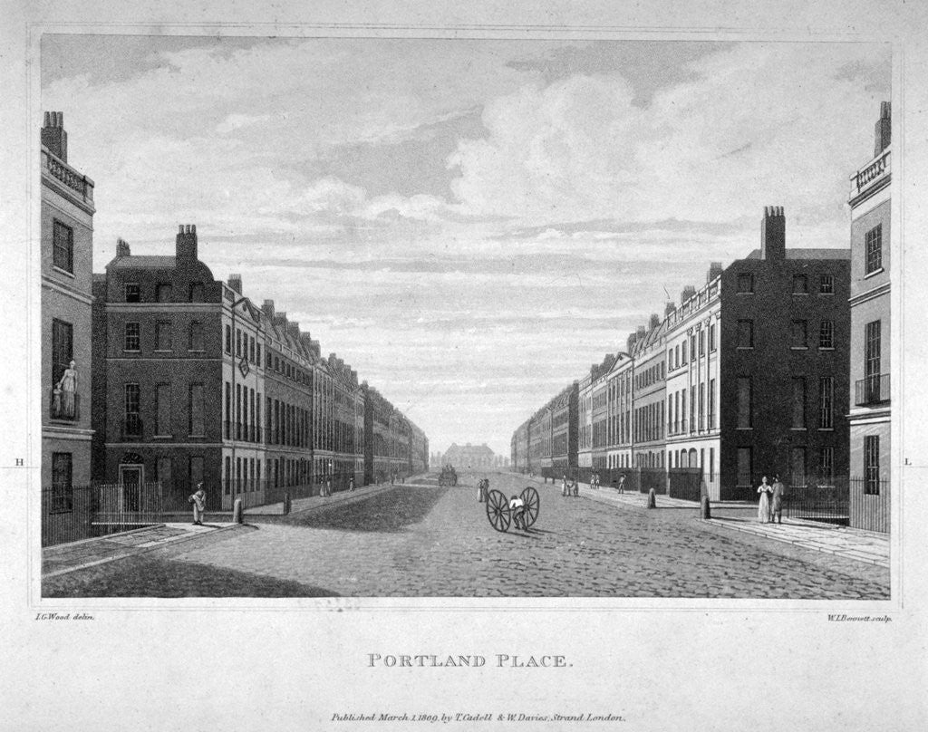 Detail of Portland Place, Marylebone, London by William James Bennett