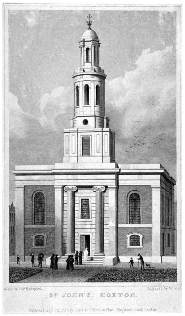 Detail of Church of St John the Baptist, Hoxton, London by W Bond