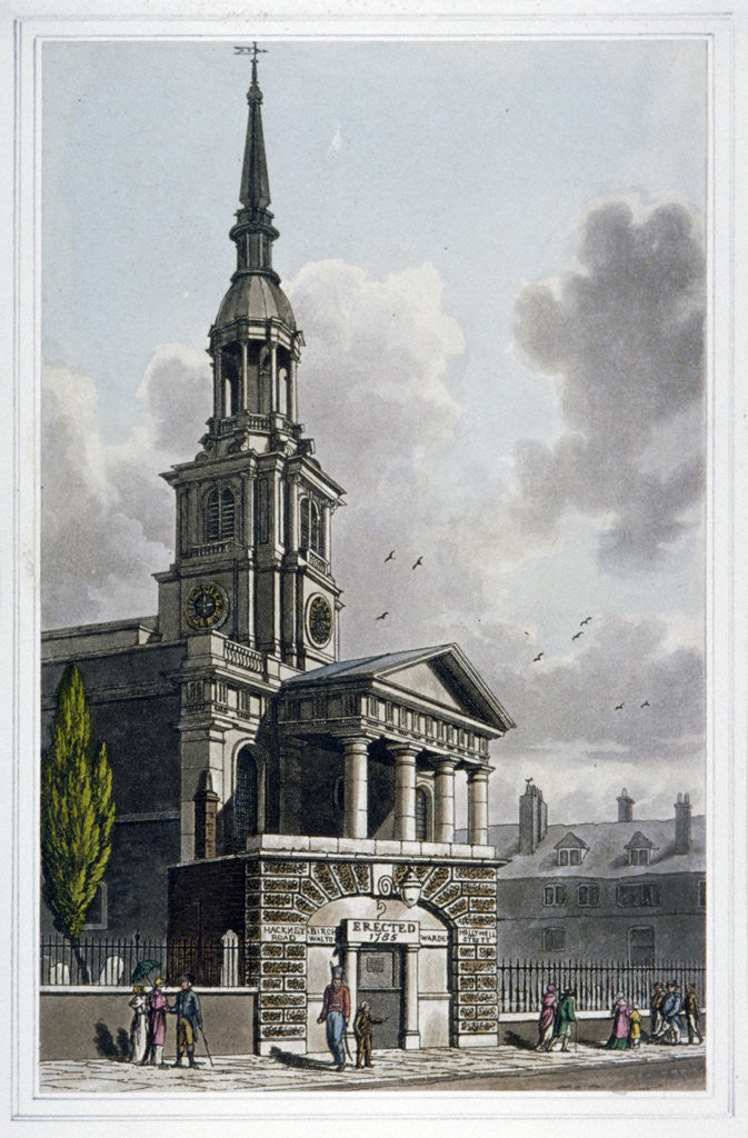 Detail of St Leonard's Church, Shoreditch, London by Anonymous