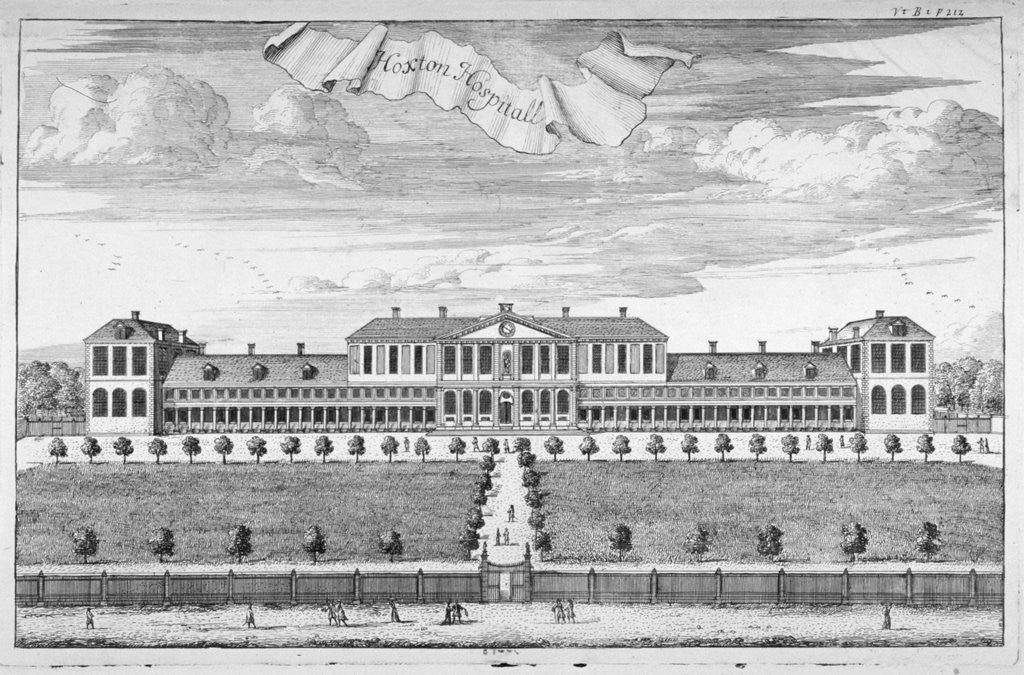 Detail of Almshouses in Pitfield Street, Shoreditch, London by Johannes Kip