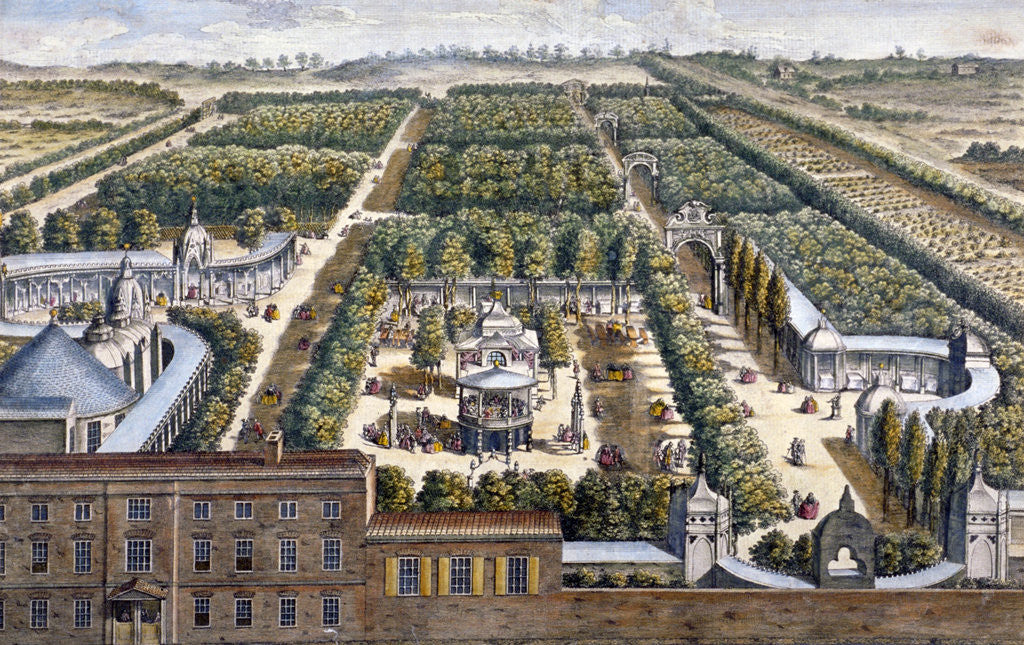 Detail of Vauxhall Gardens, Lambeth, London by Johann Sebastian Muller