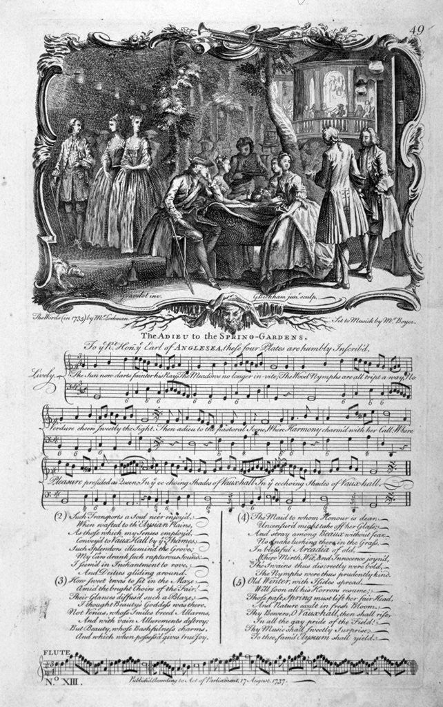 Detail of The Adieu to the Spring-Gardens by George Bickham